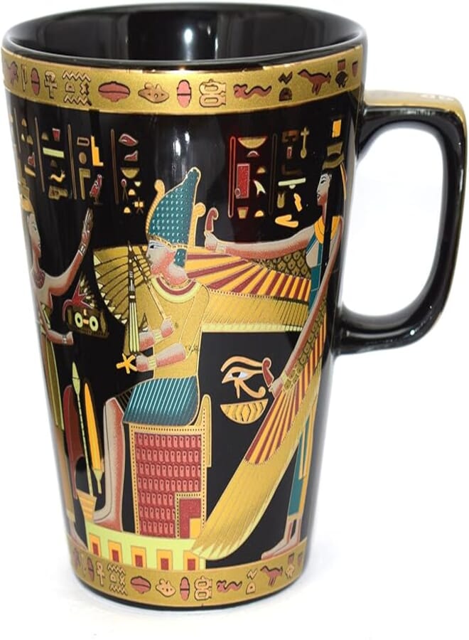 immatgar pharaonic Egyptian mug ancient Egyptian souvenirs gifts for women and men from Egypt Collectible Pharaohs (iisis - Dack1-400 MM)