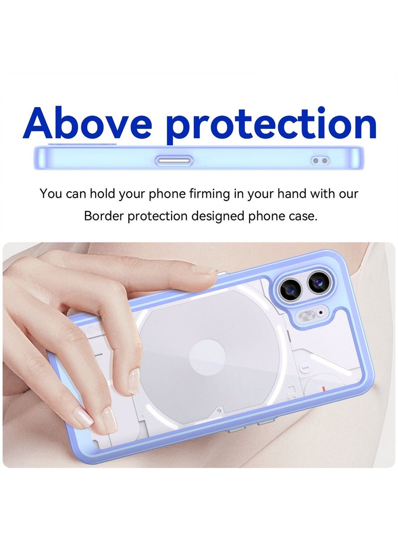Nothing phone 2 Case Slim Drop Proof Phone Cover Protect from Drop Scratch Fingerprint Clear Acrylic Back TPU Bumper Thin Protective Protection Blue/Clear - Image 4