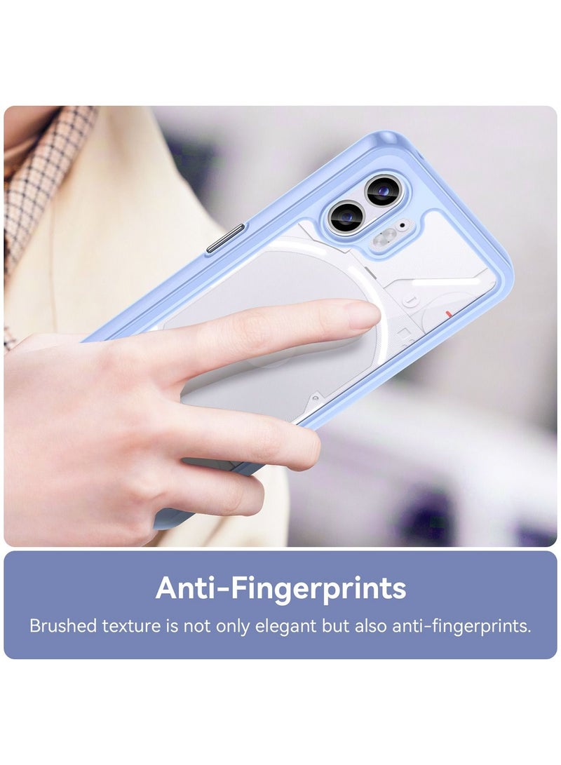 Nothing phone 2 Case Slim Drop Proof Phone Cover Protect from Drop Scratch Fingerprint Clear Acrylic Back TPU Bumper Thin Protective Protection Blue/Clear - Image 5