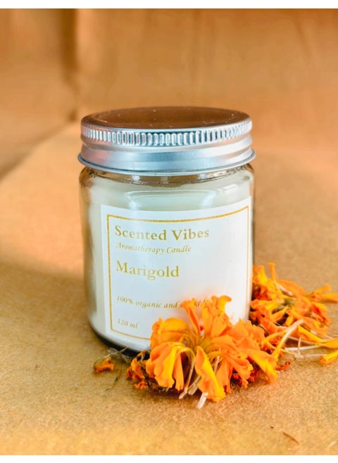 Amber Jar Candle Scented Candles Jar with Premium Essential Oil for Aromatherapy 150 ML Available in 9 Diffrent Fragrance Marigold