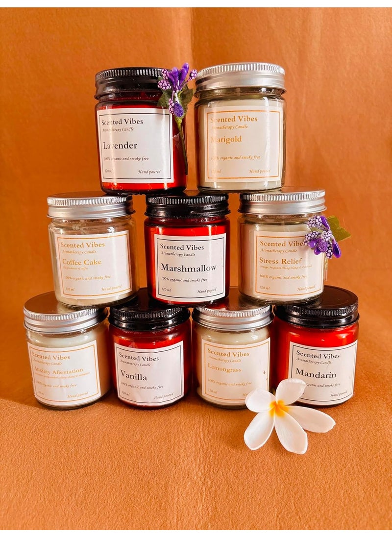 Generic - Amber Jar Candle Scented Candles Jar with Premium Essential Oil for Aromatherapy 150 ML Available in 9 Diffrent Fragrance Marigold - Image 1