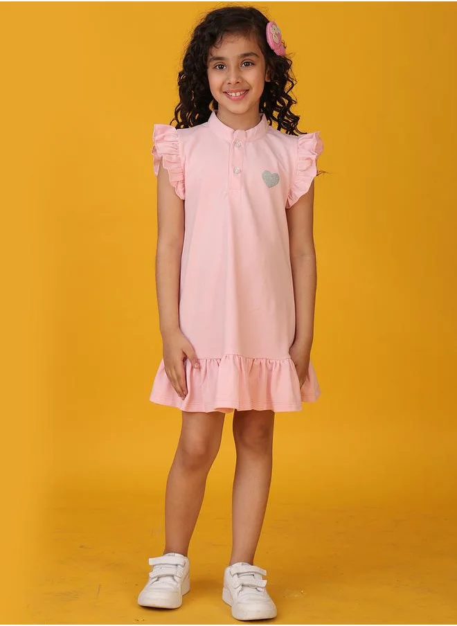 Anthrilo Anthrilo Glitter Heart Detail Flutter Sleeves Dress