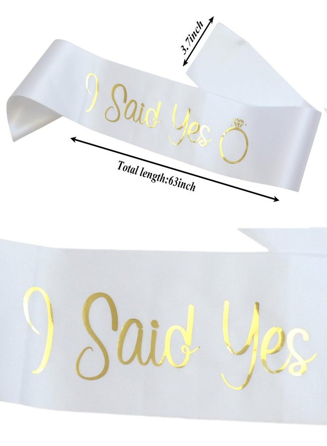 لوويجز وشاح "قلت نعم" من لويجز، وشاح أبيض بحروف ذهبية، وشاح لحفلة توديع العزوبية، وشاح لحفلة ما قبل الزفاف، هدايا وإكسسوارات ومستلزمات حفلات الزفاف، هدايا خطوبة للعروس (أبيض) - Image 2