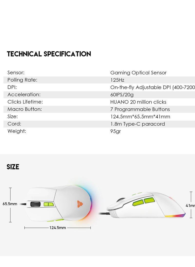 FANTECH - VX6 PHANTOM II  Gaming Mouse - Optical Sensor 7,200 DPI - With Software - Image 1