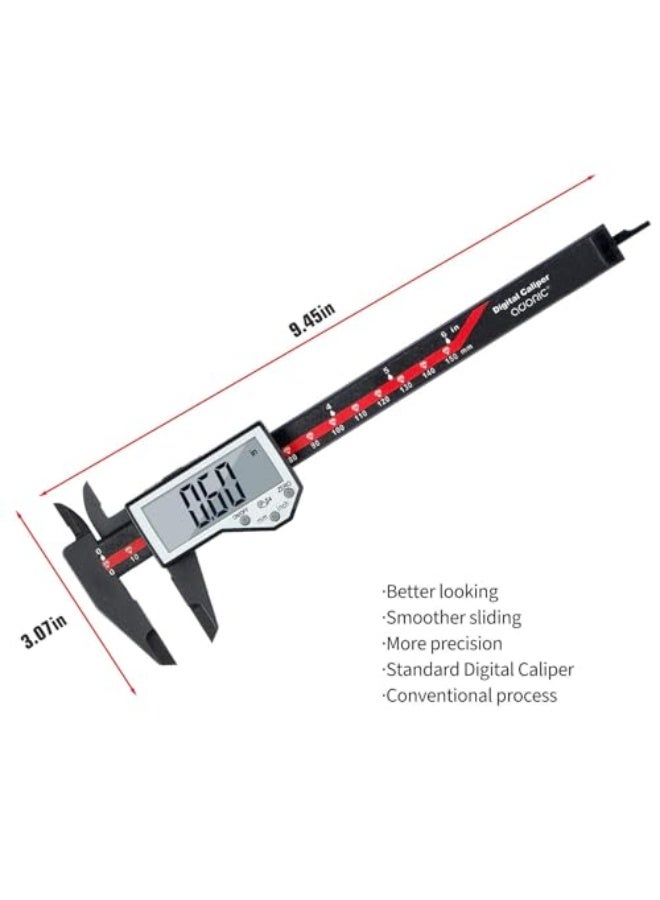 Digital Caliper, 0-6" Electronic Caliper Auto - Off Feature with Large LCD Screen Vernier Caliper Conversion Measuring Tool for Length Depth Inner Outer Diameter Measuring - Image 3