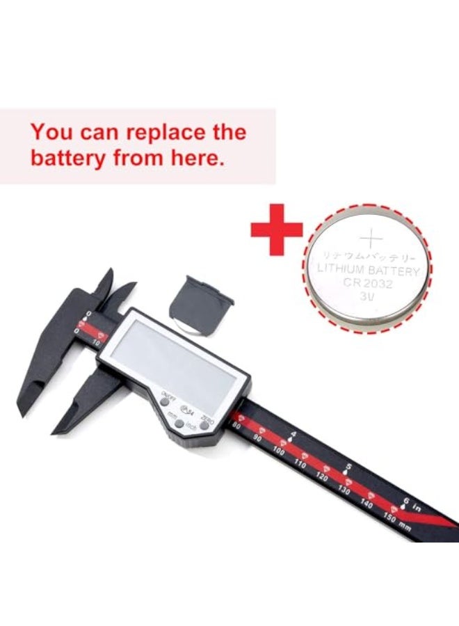 Digital Caliper, 0-6" Electronic Caliper Auto - Off Feature with Large LCD Screen Vernier Caliper Conversion Measuring Tool for Length Depth Inner Outer Diameter Measuring - Image 2