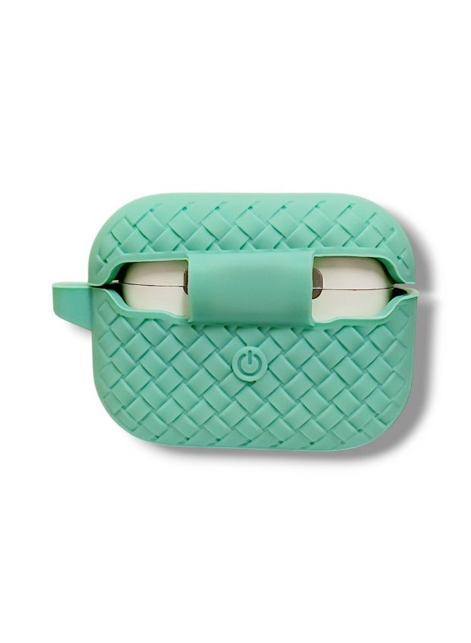 AirPods Pro Silicone Case with Stylish Ribbed Design - Light Green - Image 4