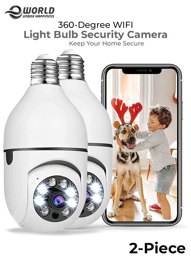 Eworld - 360 Degree Wireless WIFI Light Bulb Security Camera with Motion Detection and Two Way Audio System - Image 1