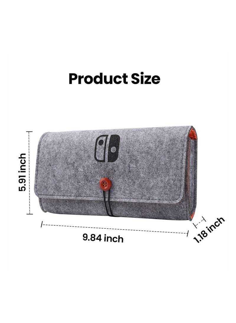 SYOSI Switch Carrying Case for Nintendo Switch OLED Model 2021 & Switch 2017, Hard Shell Portable Cover Storage Bag w/5 Game Card Slots for Nintendo Switch Console & Accessories  - Image 2