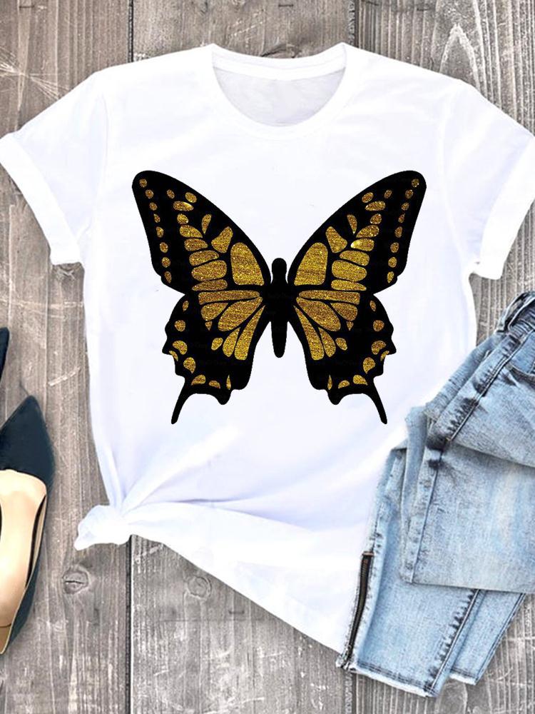 Love Heart Leopard Print Love Printed Top Summer Women'S T-Shirt - Image 1