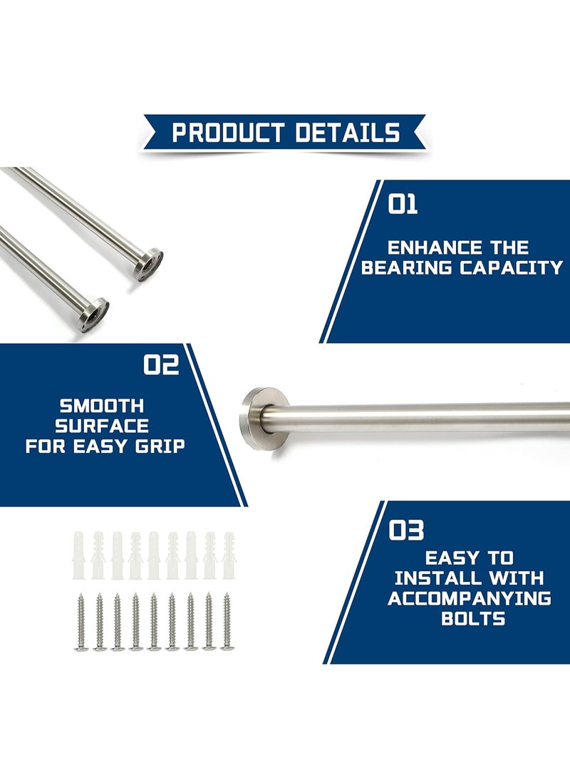 Ru syanl 60cm 304 Stainless Steel Toilet Safety Grab Bar with Support Leg – Non-Slip Bathroom Handrail for Elderly, Disabled & Patients - Image 5