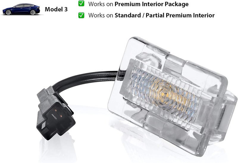Oznium 4 Pieces Footwell & Trunk Upgrade LED Kit for Tesla Model 3 - Ultra-Bright Replacement Light Bulbs - Image 2