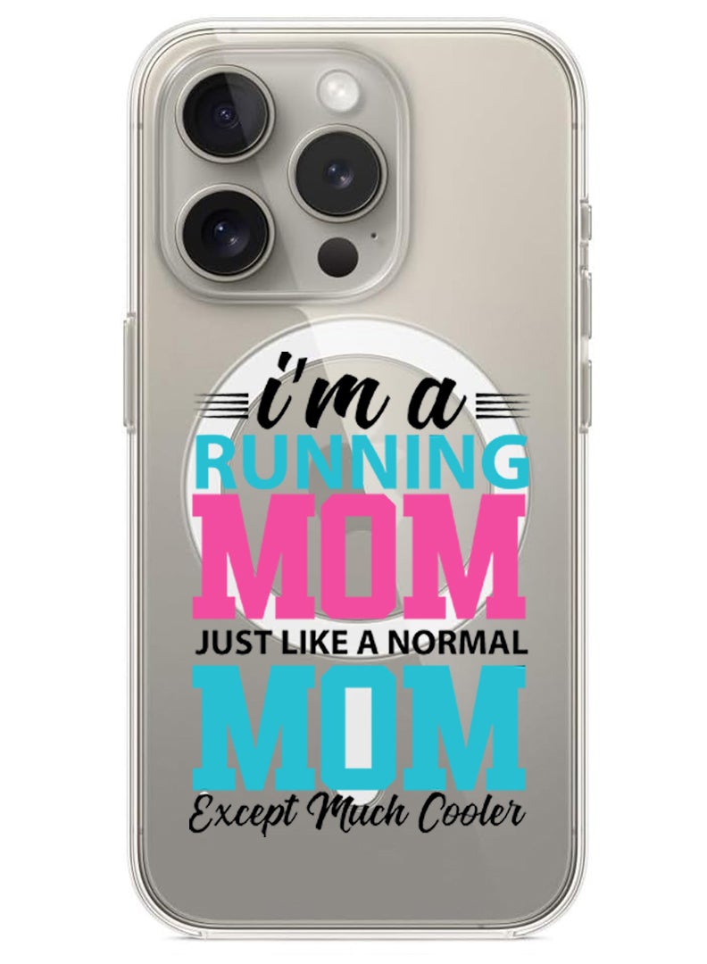 Theodor Magnetic Case for iPhone 15 Pro 6.1-inch Compatible with MagSafe Wireless Charging, Shockproof Phone Bumper Cover I am running mom black copy - Image 1