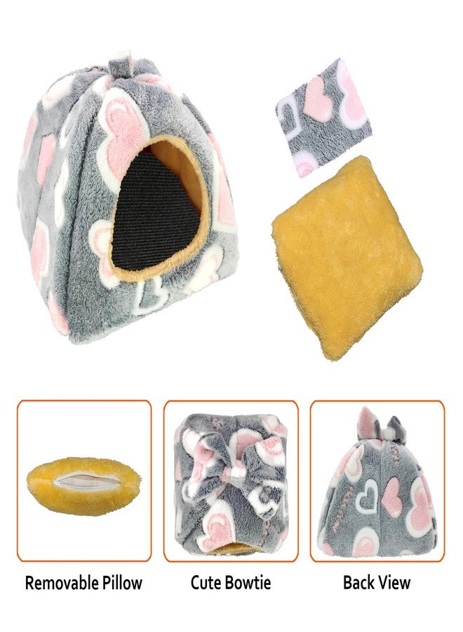 GINIDEAR Guinea Pig Bed, Guinea Pig Hideout House Accessories Warm Bed for Small Animals Hamsters Chinchillas Dwarf Bunnies Hedgehogs. M, Greyheart - Image 3