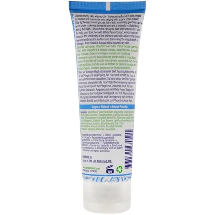 human kind Human+Kind Moisturizing Facial Cream - Nourishing, Smoothing, Lightweight Daily Face Cream to Hydrate - White Peony Extract to Reduce Redness - Vegan, Soothing on Sensitive Skin - 2.5 oz - Image 5