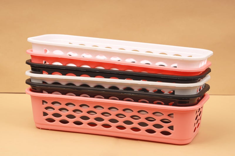 DarkShri Multipurpose Desk Organizer Tray Office Drawer Dividers Storage Bins for Kitchen, Bathroom, Office, Makeup, Bedroom Dresser, Craft Basket Rack Multicolour Pack Of 6 (23×8×5 cm) (5544) - Image 3