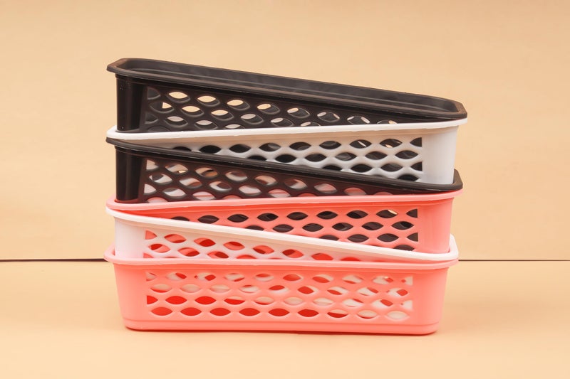 DarkShri Multipurpose Desk Organizer Tray Office Drawer Dividers Storage Bins for Kitchen, Bathroom, Office, Makeup, Bedroom Dresser, Craft Basket Rack Multicolour Pack Of 6 (23×8×5 cm) (5544) - Image 5