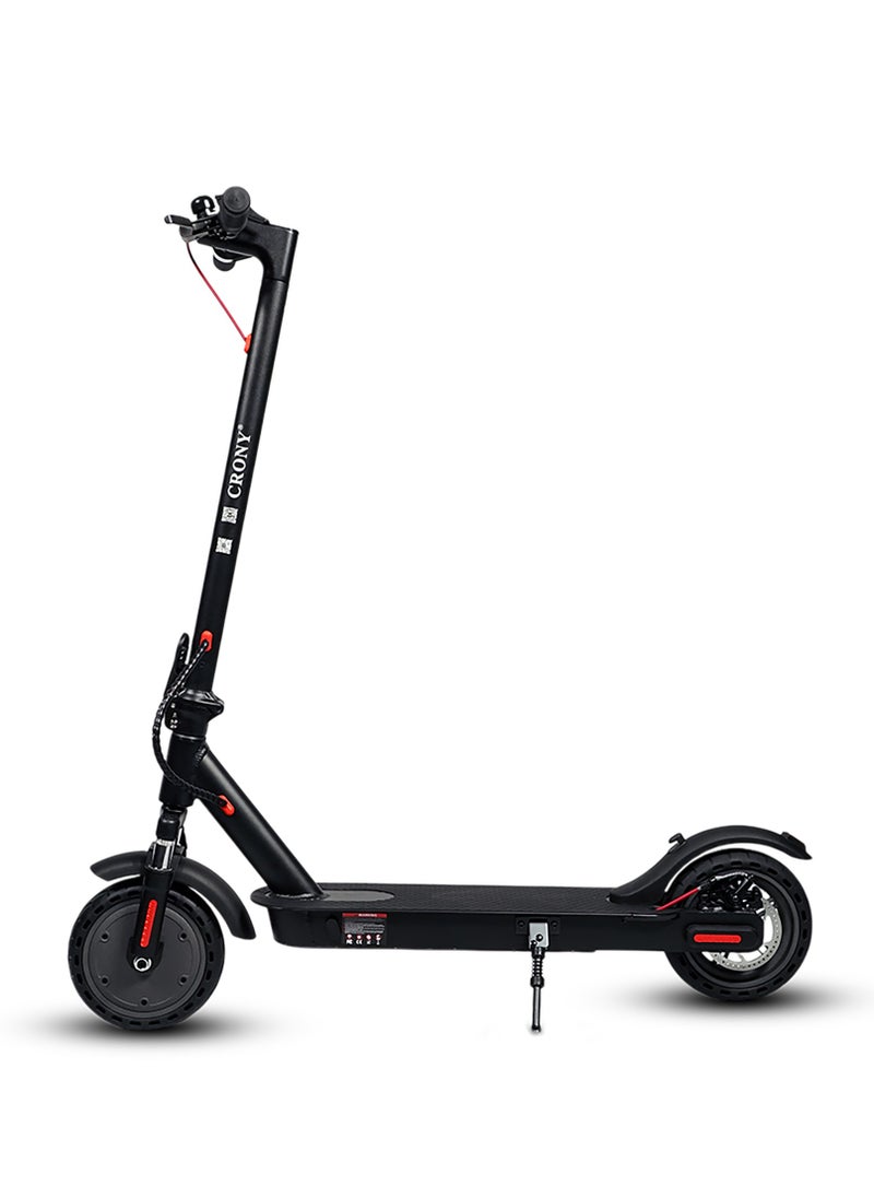 Crony W563 High Speed 250w Motor E-Scooter 25-45km/H Speed, 36v/7.8ah Battery, 10-25km Range, Front Suspension, Rear Disc Brakes, Aluminum Alloy Frame, 100kg Max Load, Led Headlamp, App Connectivity, Foldable & Portable Electric Scooter For Adults & Kids, Electric Scooter For Commuting & Leisure, Long-Range Motorized Scooter With Easy Folding, Lightweight High-Performance Commuter Skateboard, Black  - Image 1