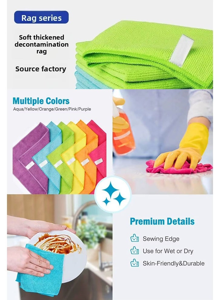 SAKOON Pack of 10 Microfiber Reusable Cleaning Towel Cloth and Washable Rags Kitchen Household Cleaning Towels for Dishes, Glass, Counters Multi-Color ll-Purpose Cleaning Towels (30 x 30cm) - Image 3