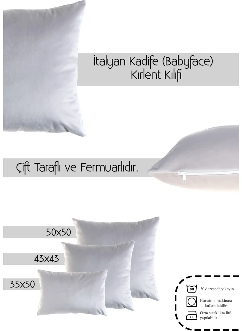 Cango Home Beige Velvet (Babyface) Double Sided Throw Pillow Cover