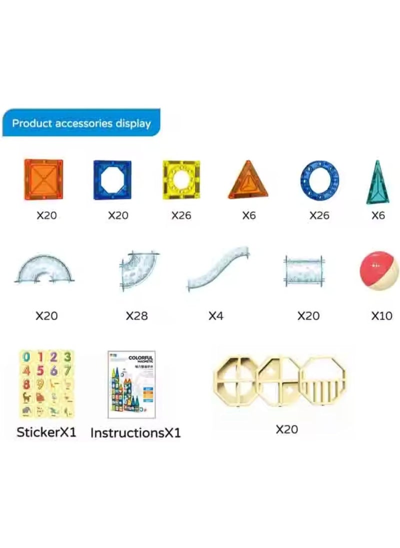 97-Piece Magnetic Pipeline Building Tile Set – 3D STEM Construction Toy with Transparent Tubes & Rolling Balls – Educational Magnetic Blocks for Toddlers & Kids – Preschool Sensory Toy for Boys & Girls  - Image 5