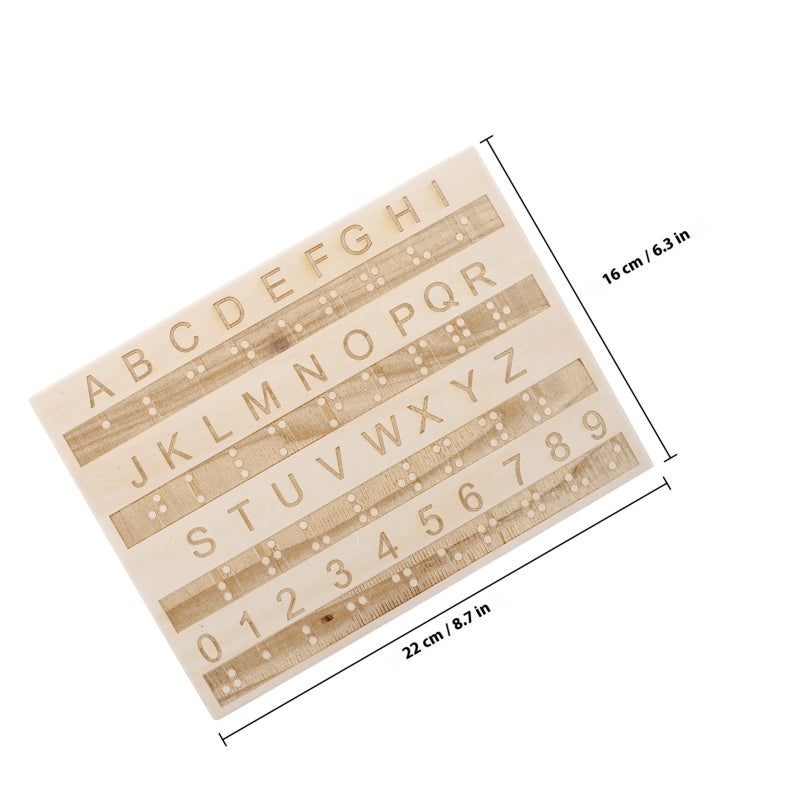 Braille Alphabet Tracing Board For Beginners Braille Letter Number Board Tactile Learning Tool For Blind Children - Image 2