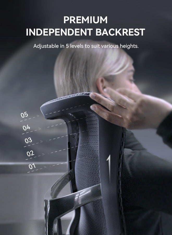 SIHOO SIHOO S300 Ergonomic Office Chair 6D Dynamic Lumbar Support Adjustable Seat Depth Super Soft 6D Armrests Adjustable Backrest for Home Office Chair and Tall Computer Chair (Black) - Image 5