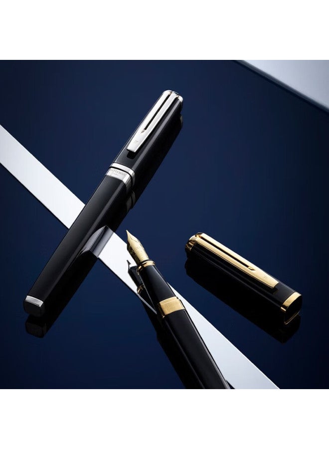 وترمان Waterman (waterman) هدية التخرج قلم حبر فاخر راقٍ قلم توقيع Expert Deluxe أسود وأبيض مشبك حبر + صندوق هدية الحبر - Image 2