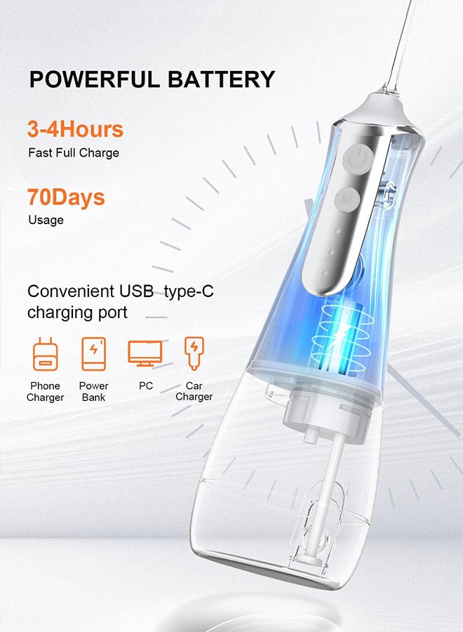 Generic Water Dental Flosser Teeth Pick, Portable Cordless Oral Irrigator ，300ML，With 12 Pack Teeth Cleaning Tools, Rechargeable Travel Irrigation Cleaner IPX6 Waterproof Electric Flossing Machine for Teeth Cleaning ,White  - Image 2