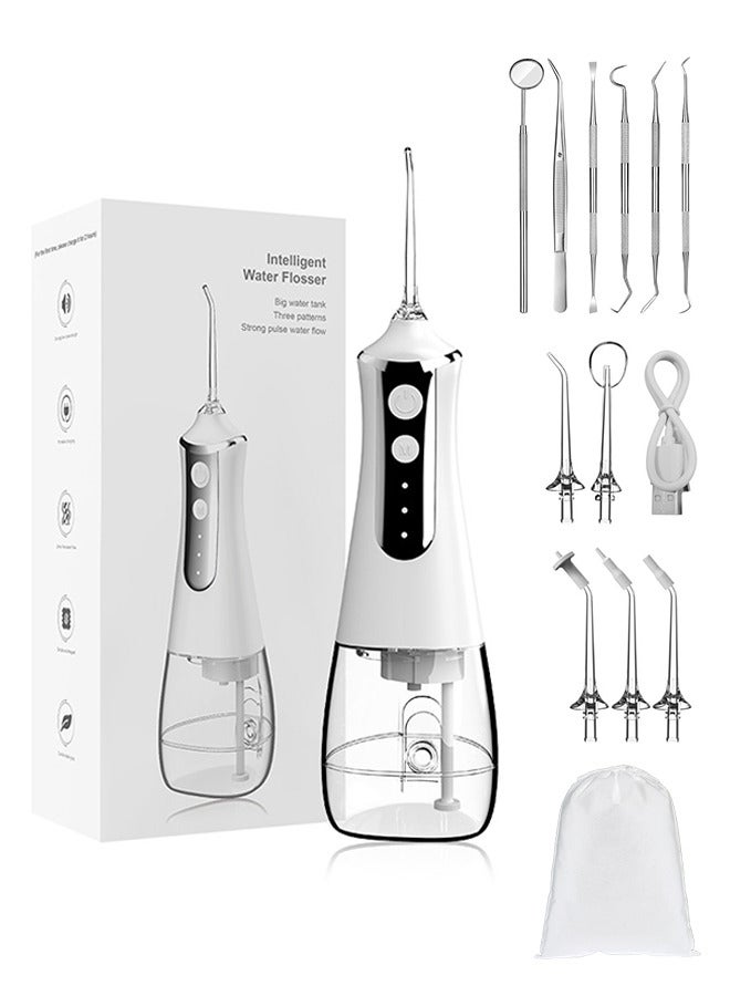 Generic Water Dental Flosser Teeth Pick, Portable Cordless Oral Irrigator ，300ML，With 12 Pack Teeth Cleaning Tools, Rechargeable Travel Irrigation Cleaner IPX6 Waterproof Electric Flossing Machine for Teeth Cleaning ,White  - Image 1