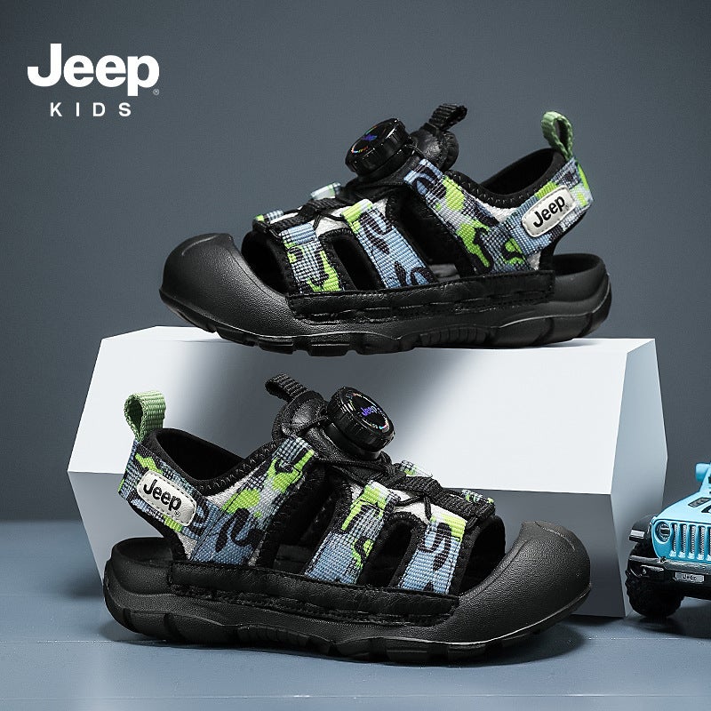 Jeep Girls' Sandals 2025 Comfortable Lightweight Twist Button Boys' Sandals Versatile Trendy Children'S - Image 1