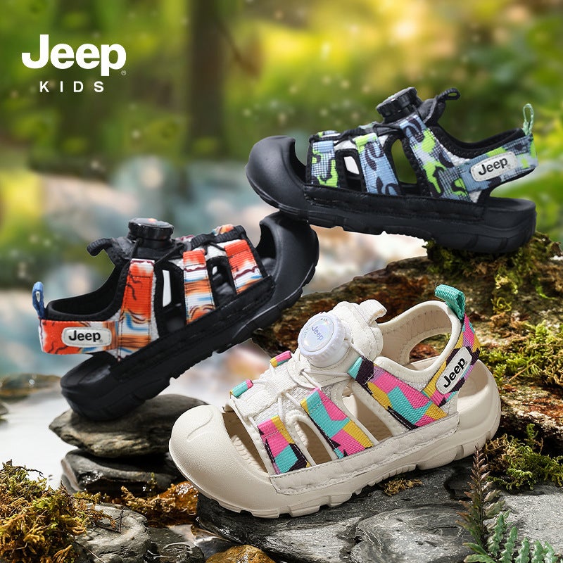 Jeep Girls' Sandals 2025 Comfortable Lightweight Twist Button Boys' Sandals Versatile Trendy Children'S - Image 2