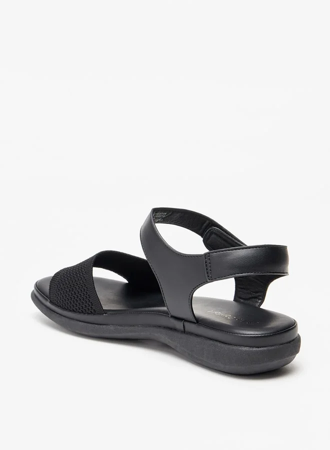 Le Confort Women's Solid Ankle Strap Sandals with Hook and Loop Closure