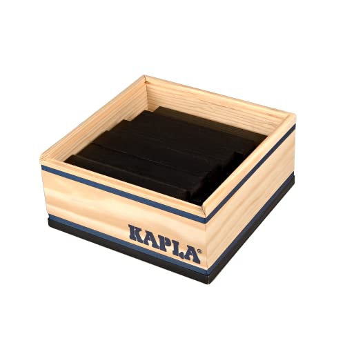 KAPLA 40 Squares Black - Wooden Construction Set 40 Black Colored Building Planks - Image 5