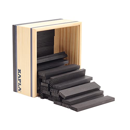 KAPLA 40 Squares Black - Wooden Construction Set 40 Black Colored Building Planks - Image 2
