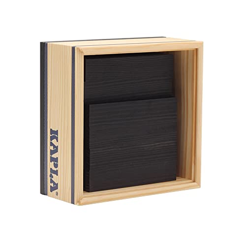 KAPLA 40 Squares Black - Wooden Construction Set 40 Black Colored Building Planks - Image 1