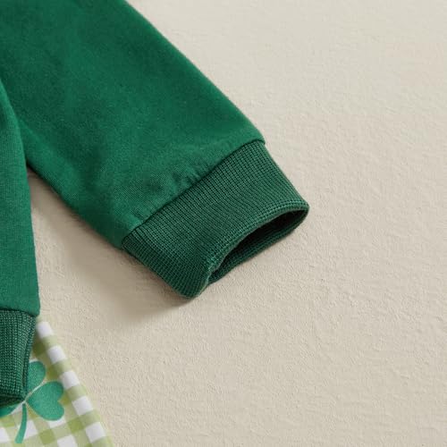 DNOMAID YZARC Toddler Baby Girl St Patricks Day Outfit Letter Clover Long Sleeve Sweatshirt Bell Bottom Pants Irish Clothes (Green 3, 2-3T) - Image 5