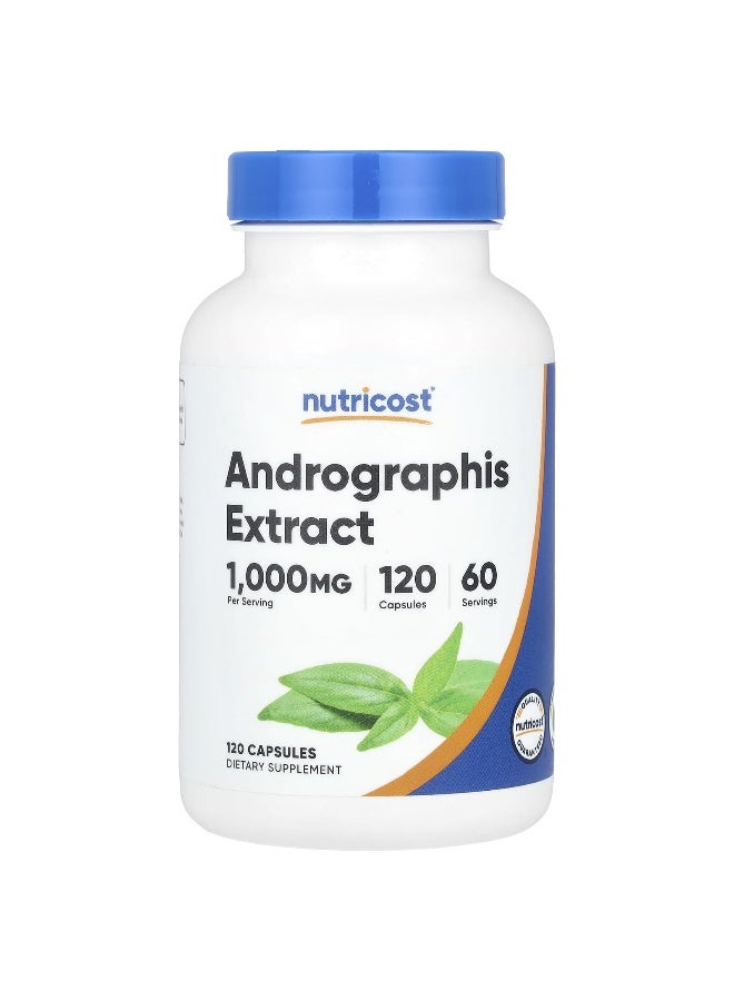 Nutricost, Andrographis Extract, 1,000 mg, 120 Capsules (500 mg per Capsule) (Packaging may vary) - Image 1