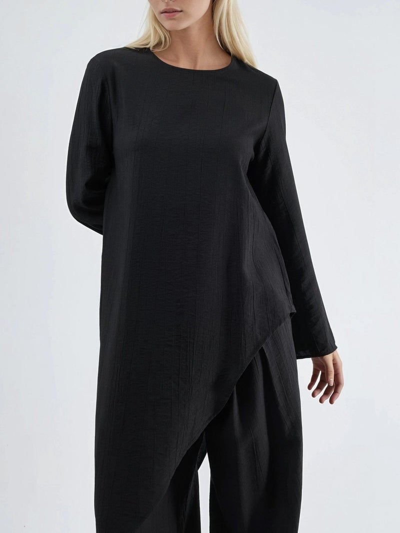 BUSEM Textured Button-Up Long Sleeve Tunic - Image 4