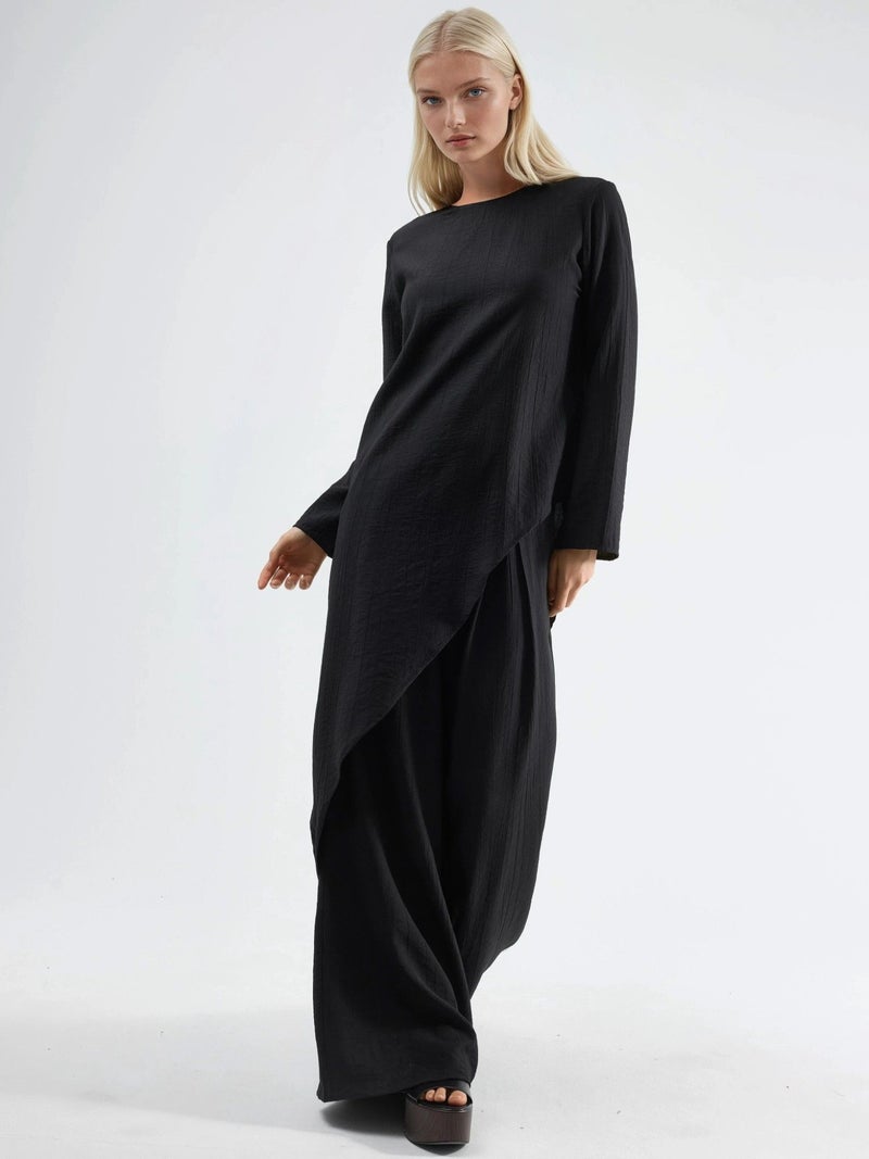 BUSEM Textured Button-Up Long Sleeve Tunic - Image 3