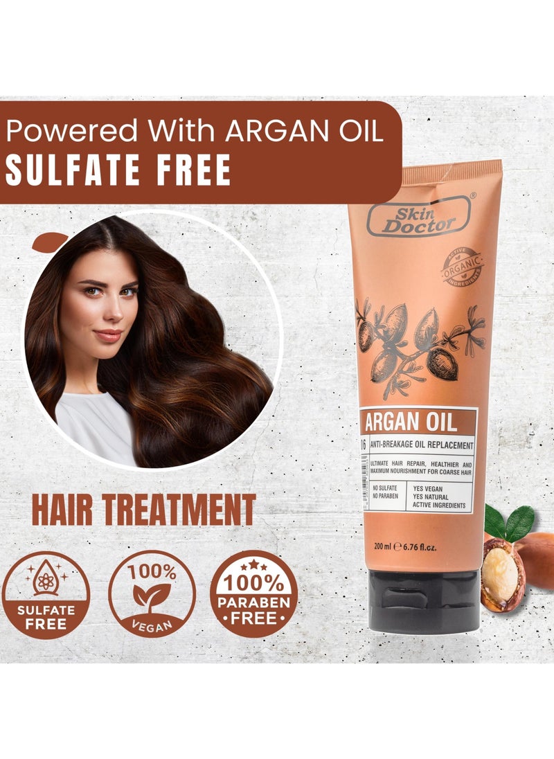 Skin Doctor Argan Oil-Enhanced Hair Oil Replacement Nourishing and Strengthening Solution - All Hair Types 200ml  - Image 2