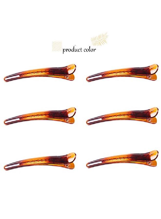Suoirblss 12Pcs Brown Plastic Metal Alligator Bows Hair Clips Professional Hairdressing Salon Hair Barrettes Duck Bill Teeth Hair Clips Non Slip Band Clips (4.9Cm) - Image 5