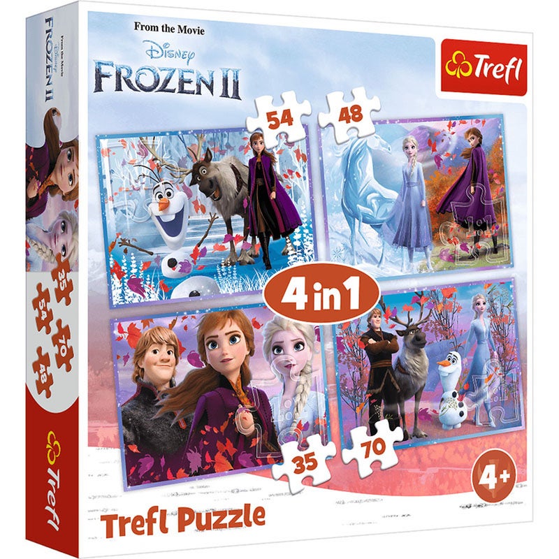 Trefl - Frozen 2 4 in 1 Journey Into The Unknown (35+48+54+70) Pieces - 34323 - Image 1