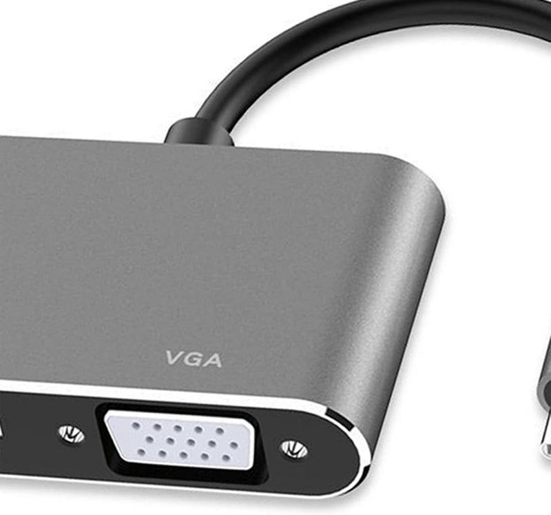 محول Keenso من منفذ Type-C إلى VGA باتصال متزامن 4K 30Hz للاستخدام المكتبي والترفيه المنزلي، مصنوع من سبيكة الألومنيوم والنحاس وPVC (رمادي) - Image 4