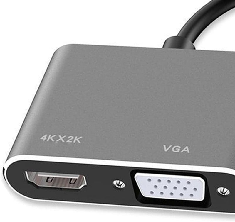 محول Keenso من منفذ Type-C إلى VGA باتصال متزامن 4K 30Hz للاستخدام المكتبي والترفيه المنزلي، مصنوع من سبيكة الألومنيوم والنحاس وPVC (رمادي) - Image 2