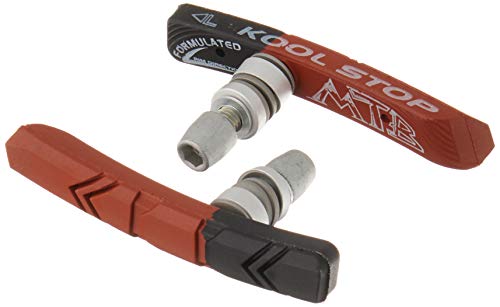 Kool Stop Kool-Stop Dual Compound Mountain Pads for Linear Pull Brakes Threaded,Black/Salmon - Image 4