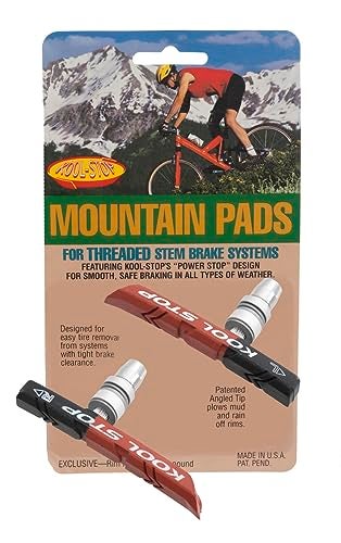 Kool Stop Kool-Stop Dual Compound Mountain Pads for Linear Pull Brakes Threaded,Black/Salmon - Image 5