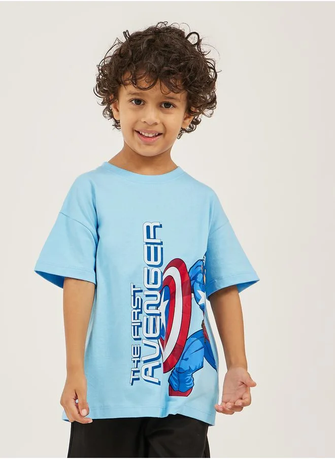 ستايلي Avenger Graphic Print Dropped Shoulder Oversized T-Shirt