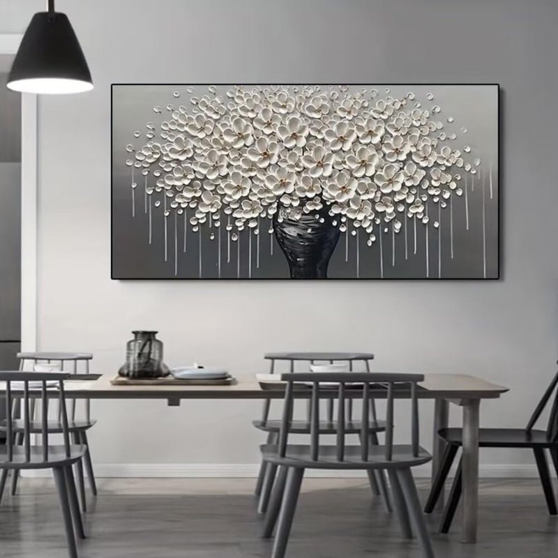 ALAYRA INTERNATIONAL Premium Canvas Digital Print Unframed Wall Art 60x120 cm – Abstract Flower Vintage Rustic Painting, Large Home Decor for Living Room, Bedroom, Office, Hallway - Image 1