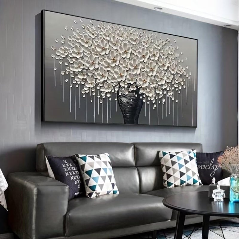 ALAYRA INTERNATIONAL Premium Canvas Digital Print Unframed Wall Art 60x120 cm – Abstract Flower Vintage Rustic Painting, Large Home Decor for Living Room, Bedroom, Office, Hallway - Image 5